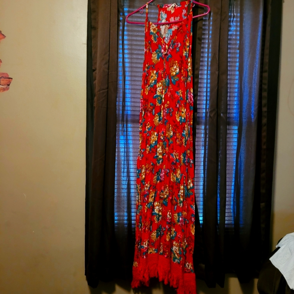 Summer sun dress, size medium red